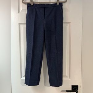 Theory Navy Treeca Admiral Crepe Pull On Pants Pockets Elastic Waistband Size 2